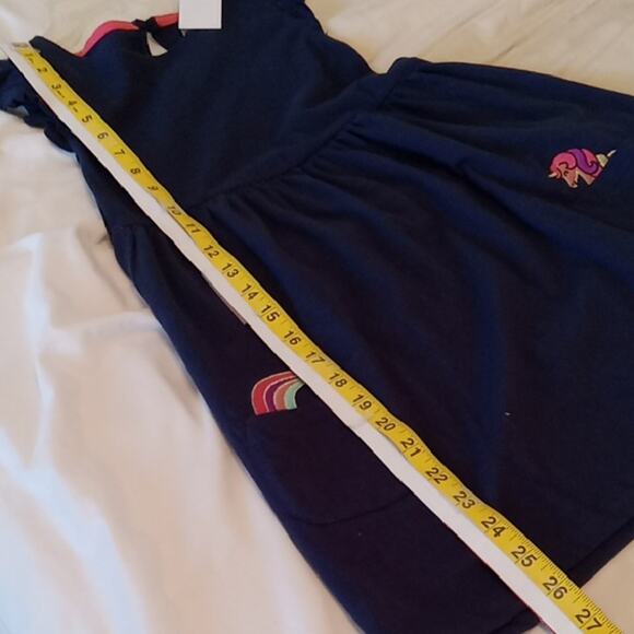 NWT Lily & Dan Girls Size Medium Navy-Blue Girls' Dress with Rainbow and Unicorn - Picture 8 of 8